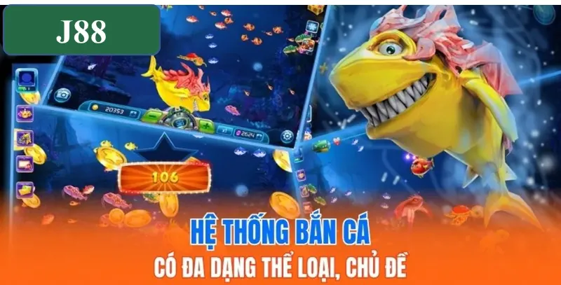 Hệ thống game bắn cá đa dạng thể loại tại j88